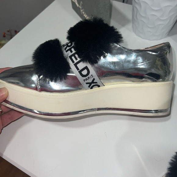 Karl Lagerfeld Birdie Metallic Patent Leather Slip On Sneakers. Size 8.5 - Picture 10 of 13